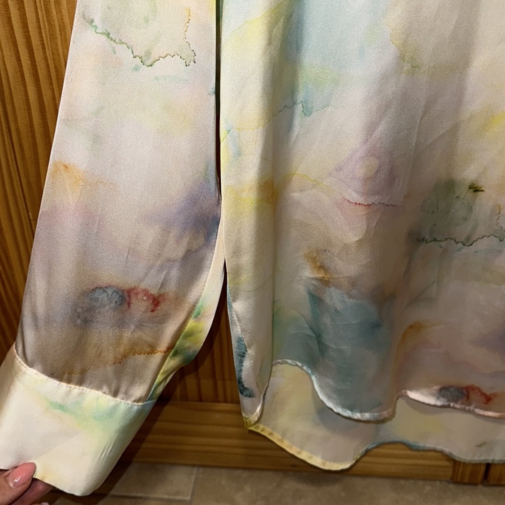 Zara Multi-Colored Button Down Blouse - image 4